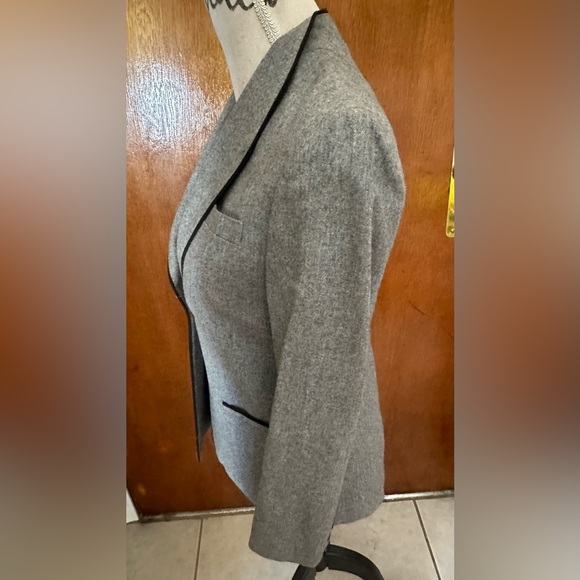 DANIEL FOR SPELLBOUND WOMEN'S GREY WOOL JACKET SZ 9 W/Black Piping CAREER WEAR - Picture 2 of 15